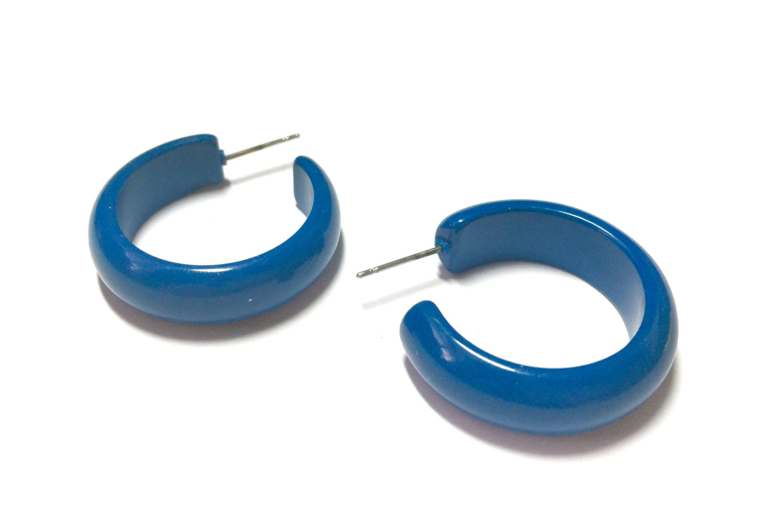 blue hoop earrings
