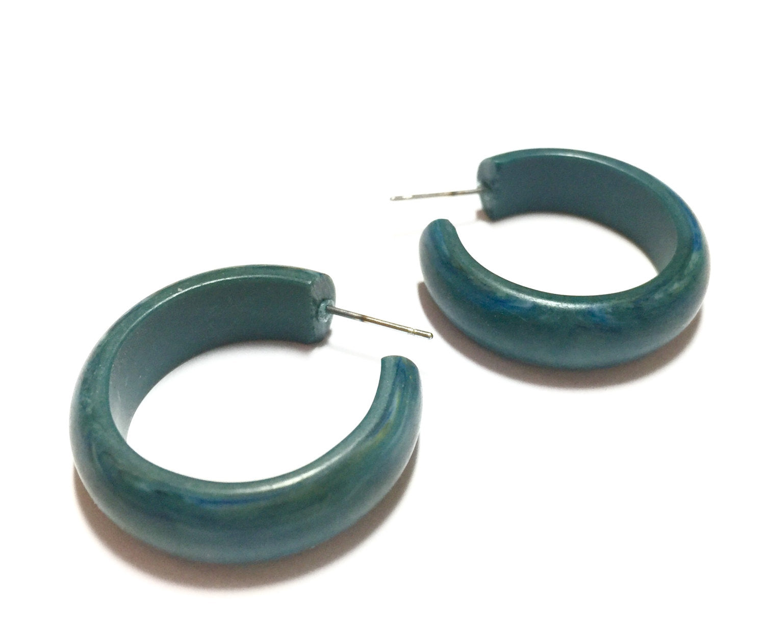 marbled teal earrings