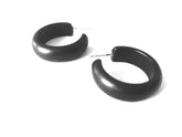 black hoop earrings simple