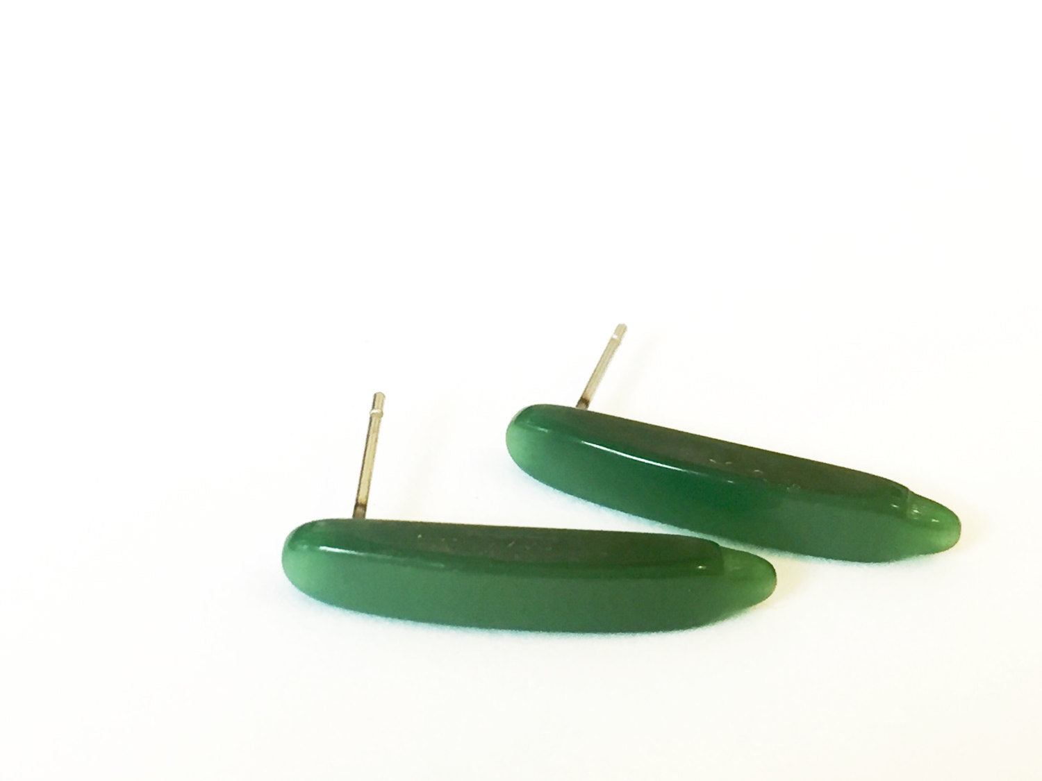 small green statement earrings