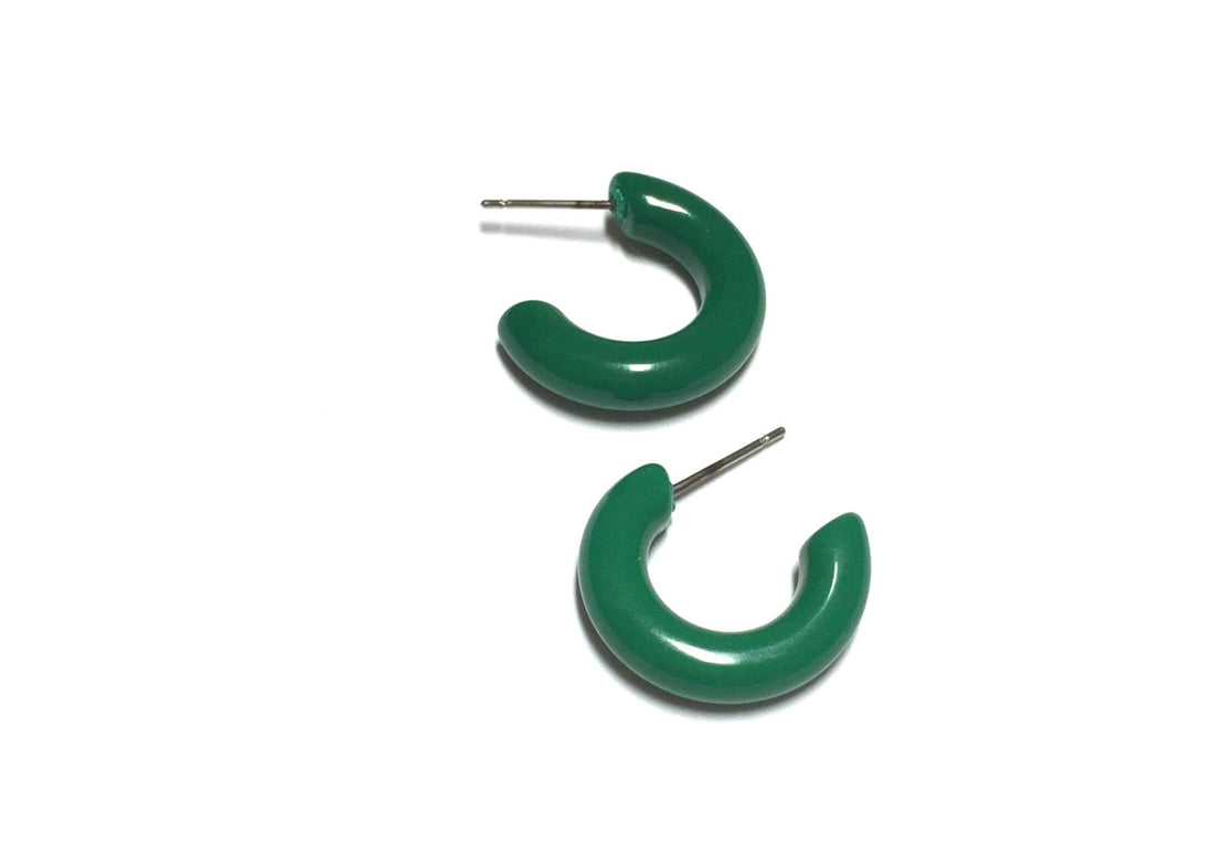 small green lucite hoops