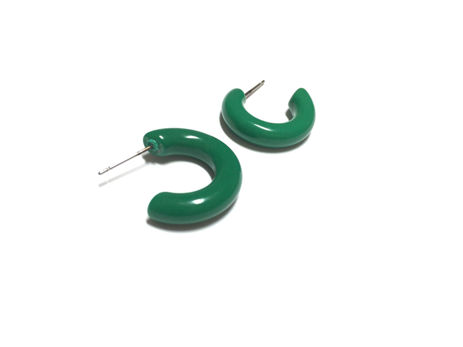 kelly green lucite hoops