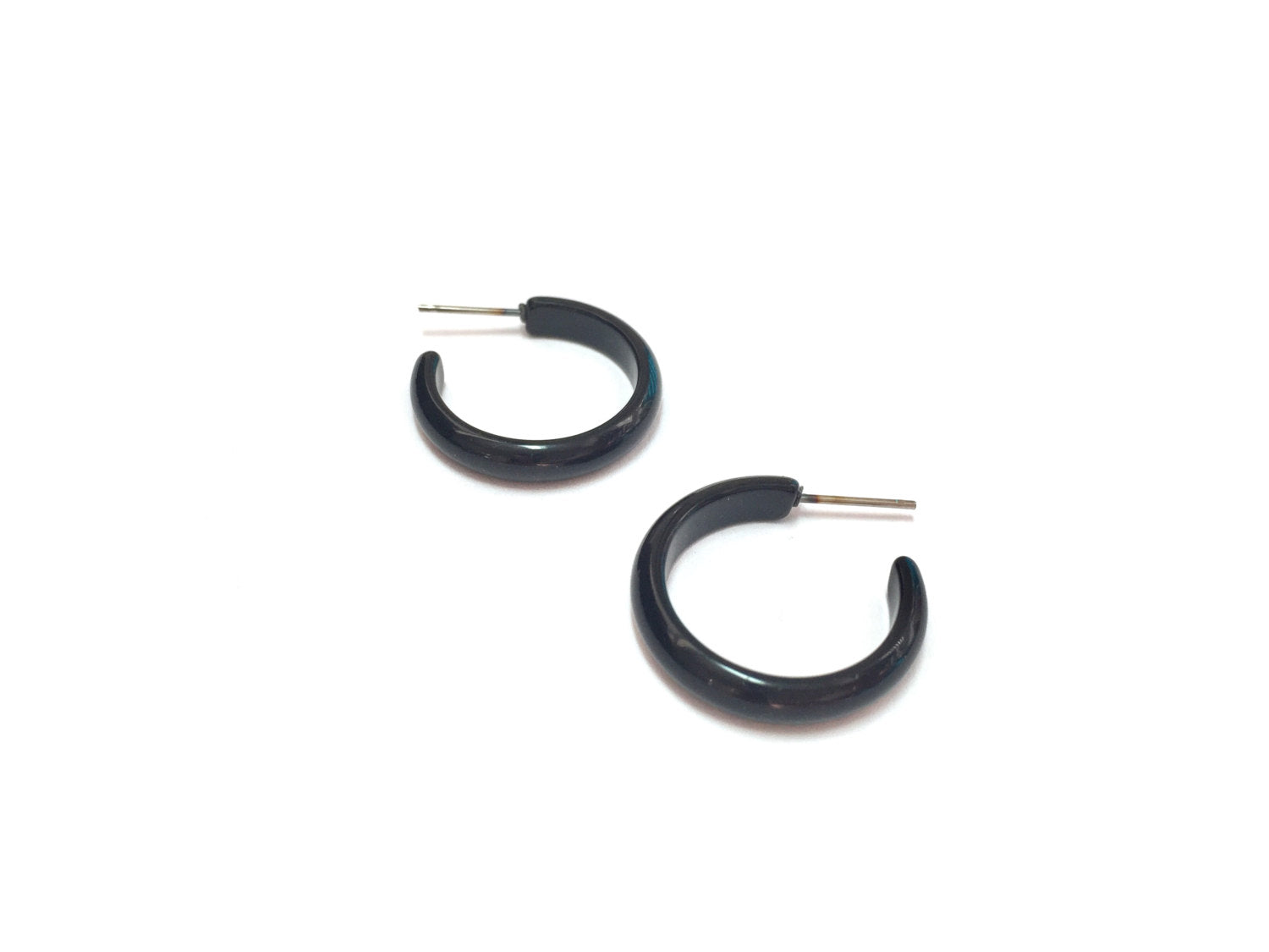 small black hoop earrings