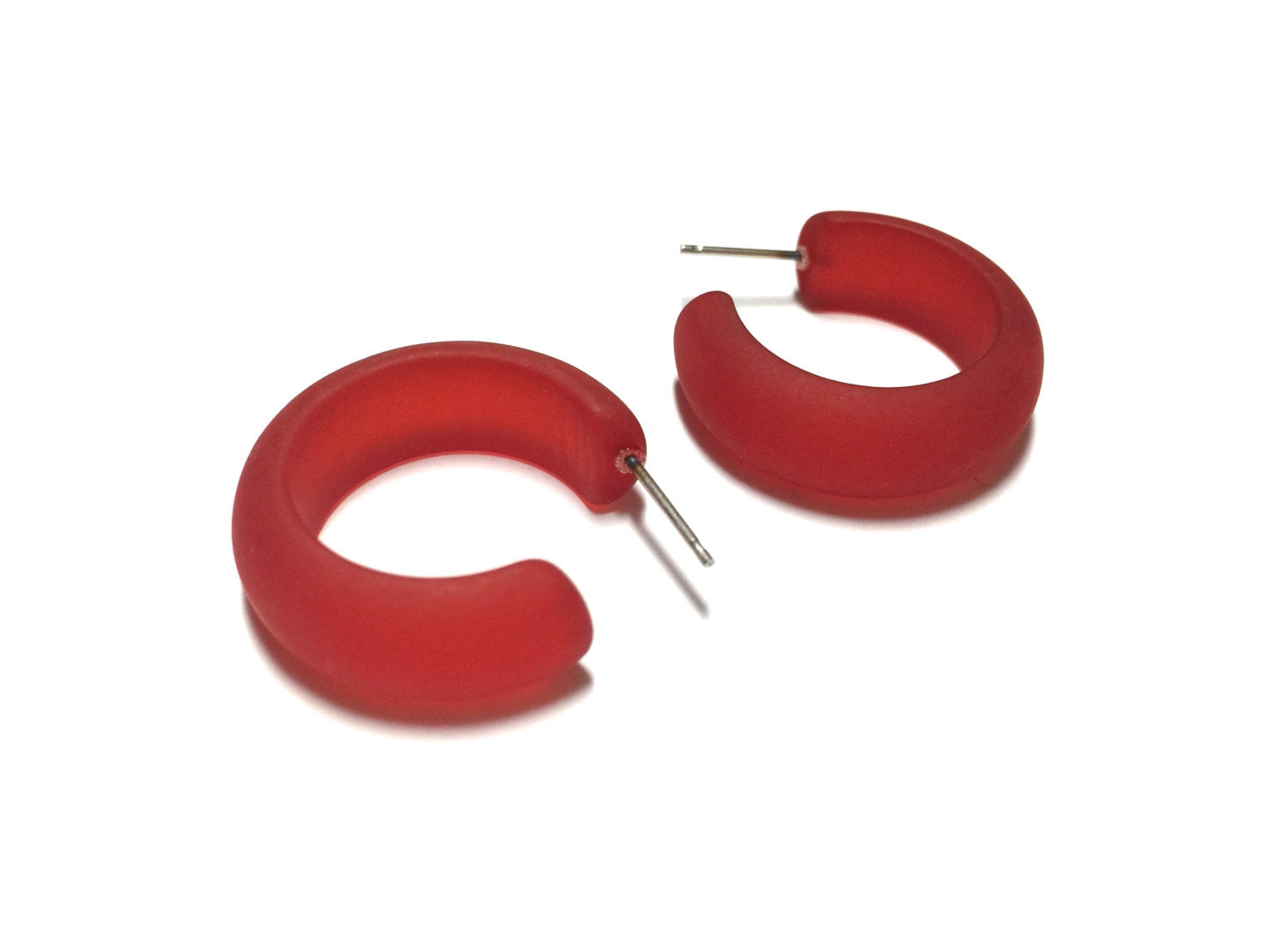 cherry red retro earrings