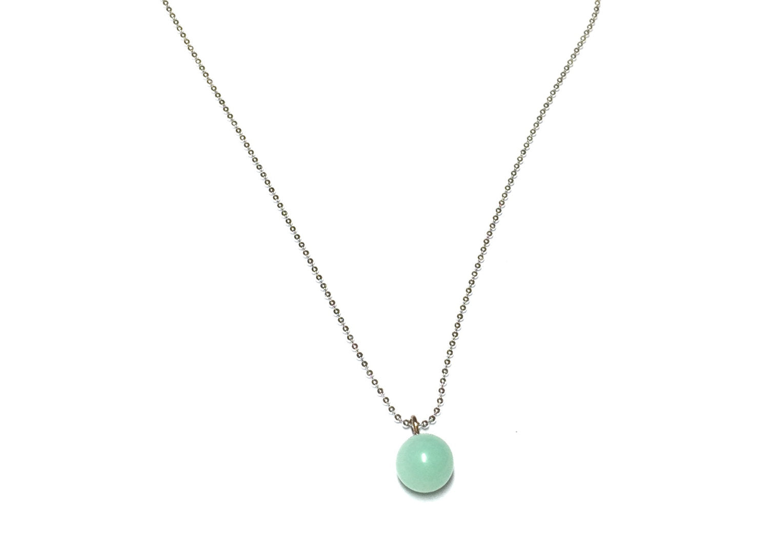 mint green simple necklace