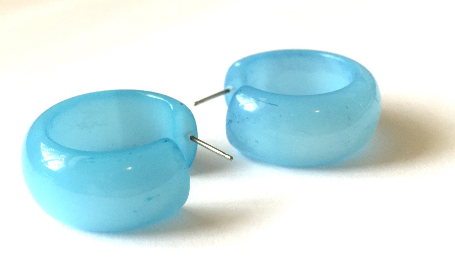 turquoise lucite hoops