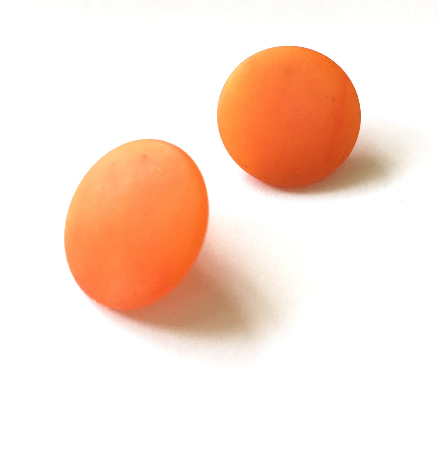 orange disc earrings
