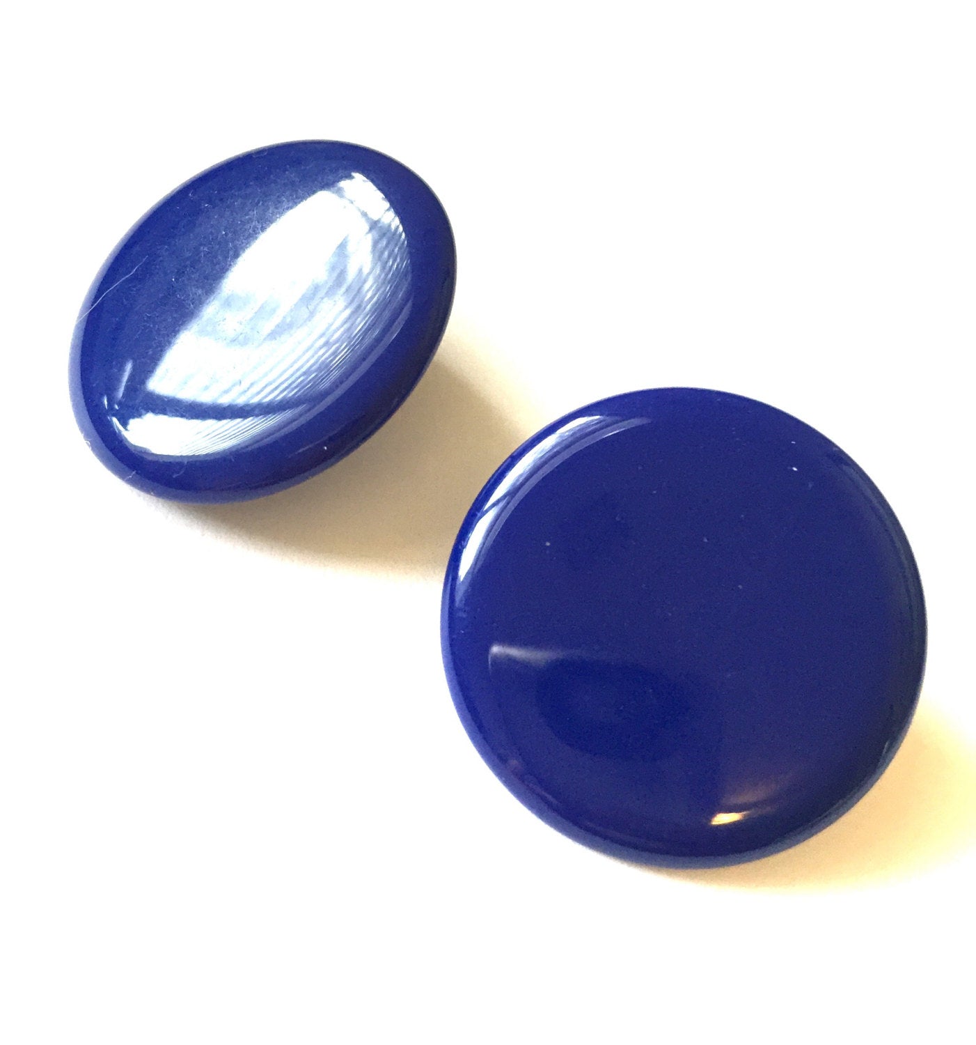 navy blue disc earrings
