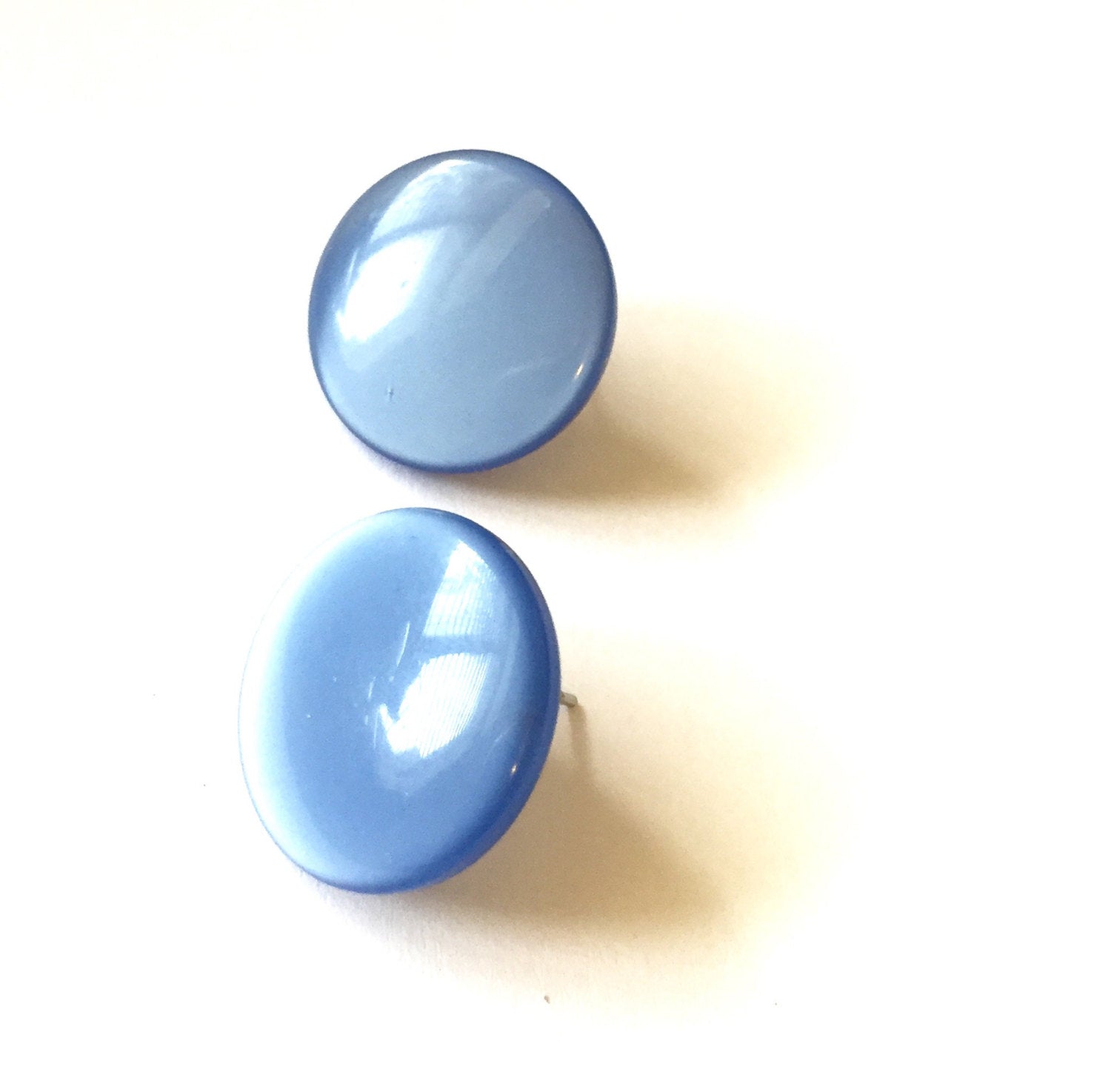blue moonglow disc earrings