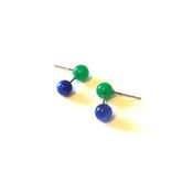 green blue stud earrings