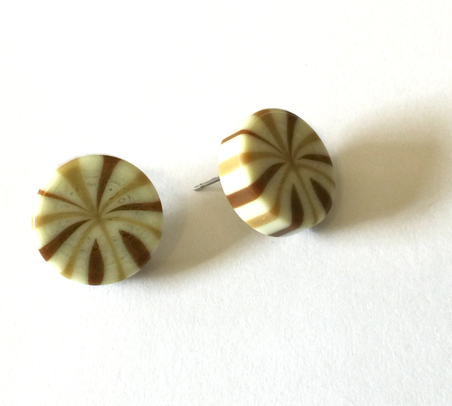 tan stripe earrings