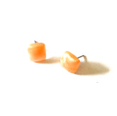 peach stud earrings square