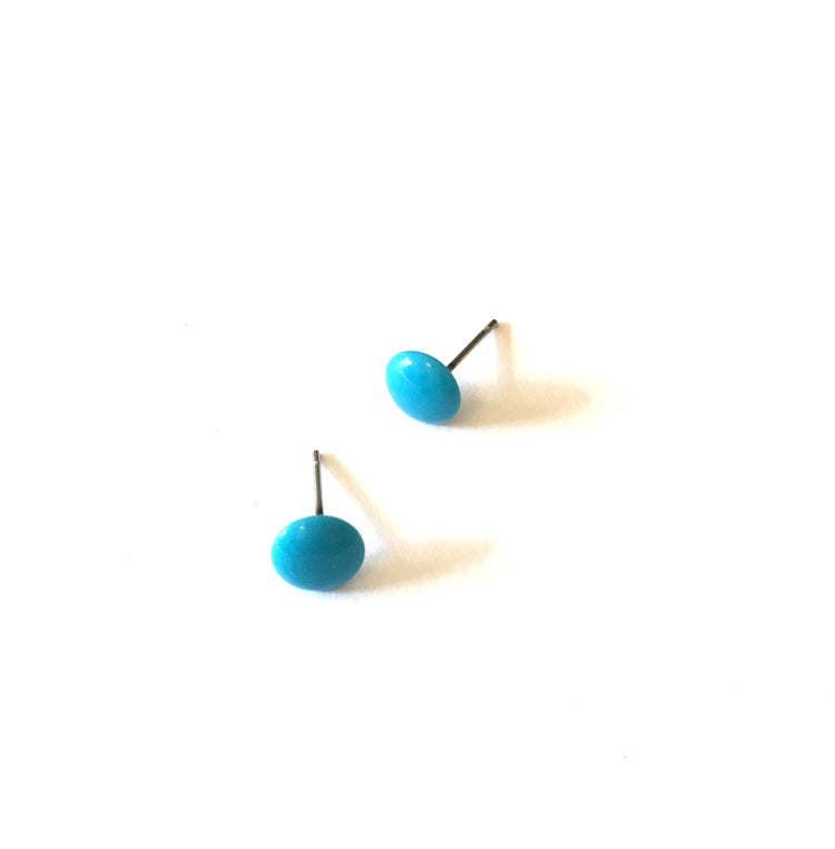 small turquoise round earrings