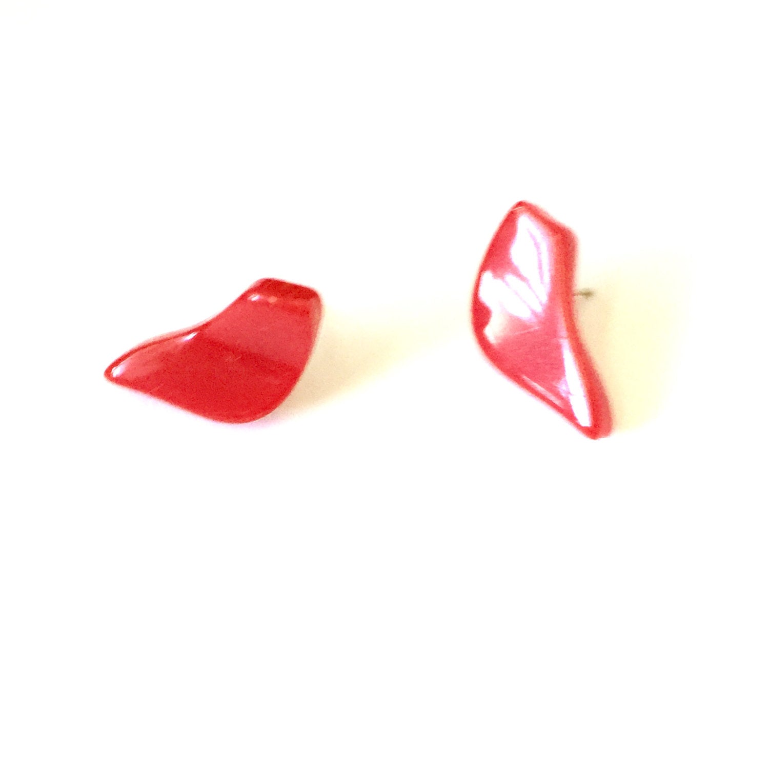 cherry red bird earrings