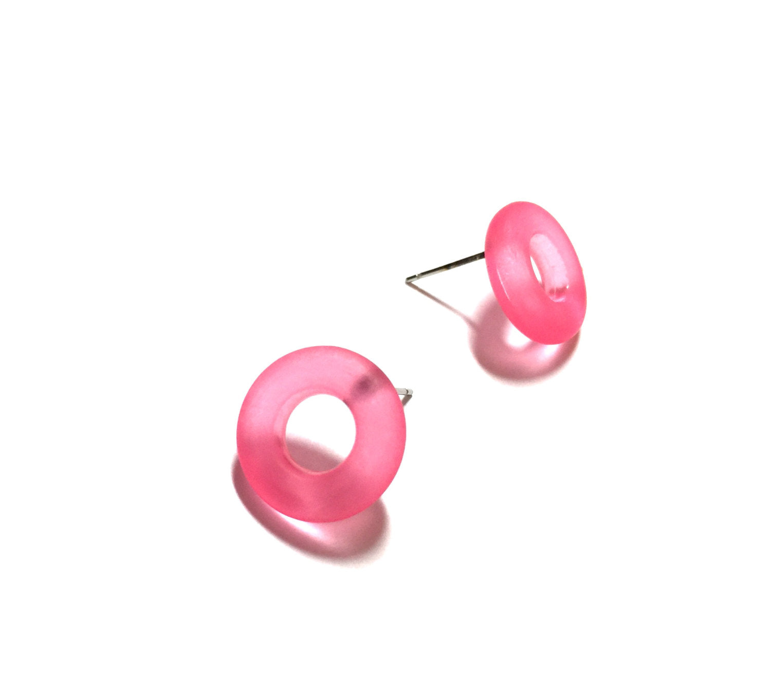 pink donut earring