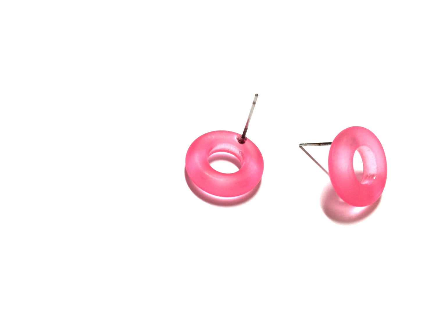 pink lucite earrings