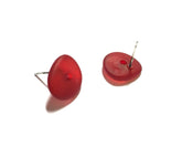 red circle earrings