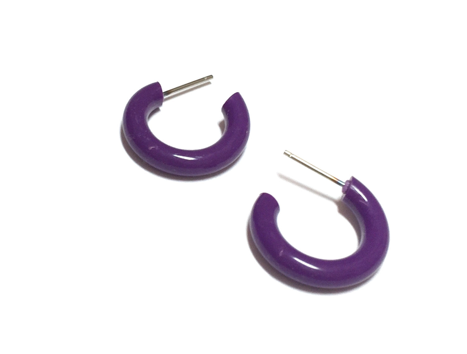 tiny hoop purple hoops