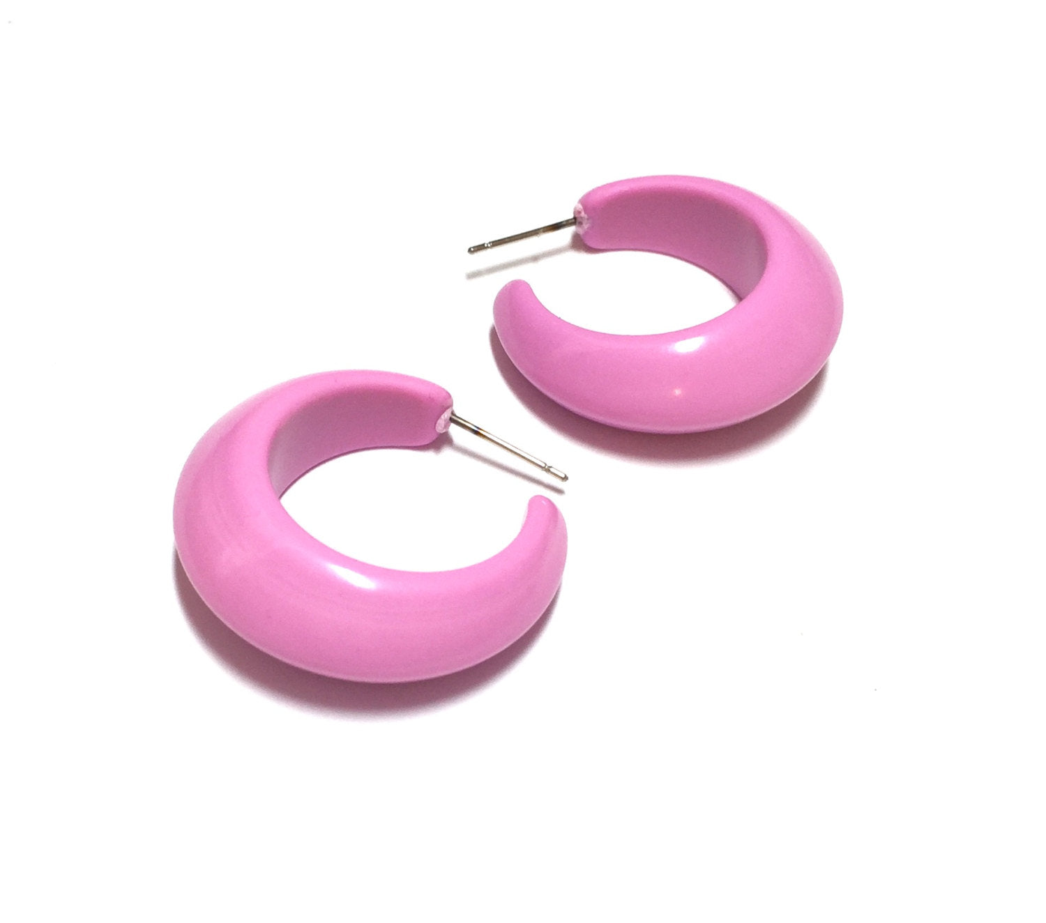 pink pinched hoops