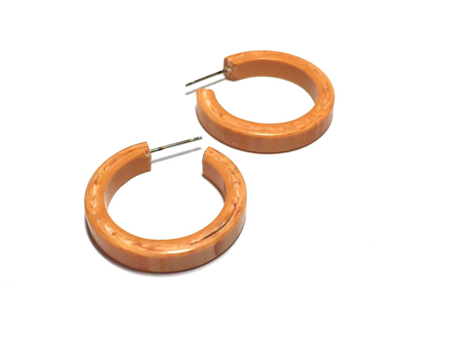 light orange lucite earrings