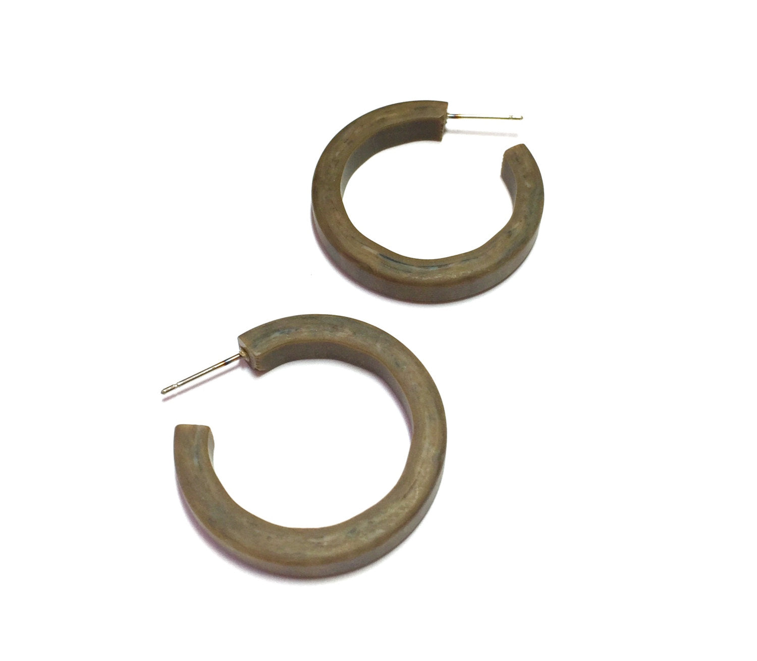Chocolate Grey hoop earrings