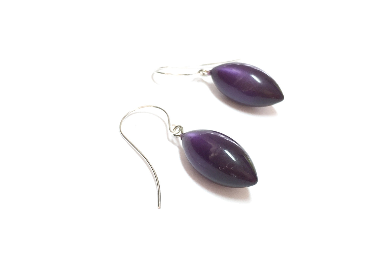 dark purple drop earrings