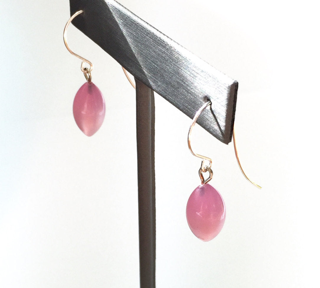 dark pink drop earrings