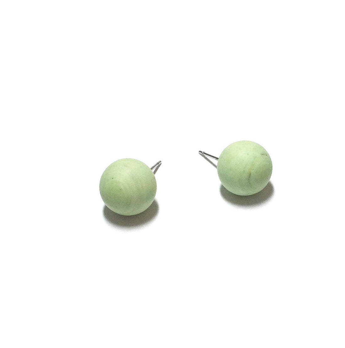 pastel green post earrings