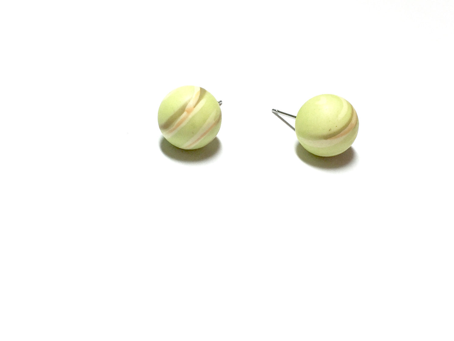 bright green stripe earrings