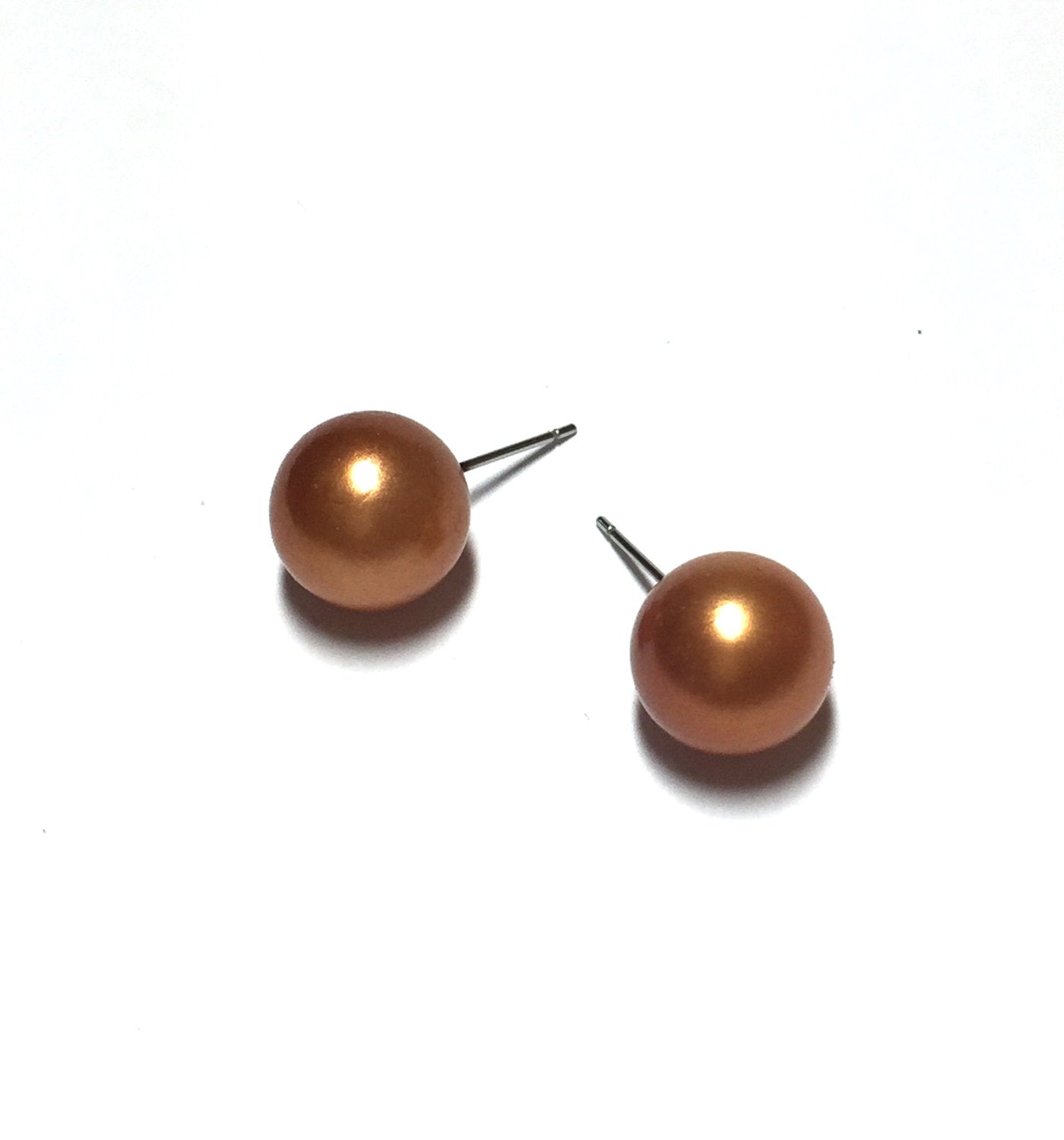 metallic copper earrings