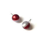 silver red studs