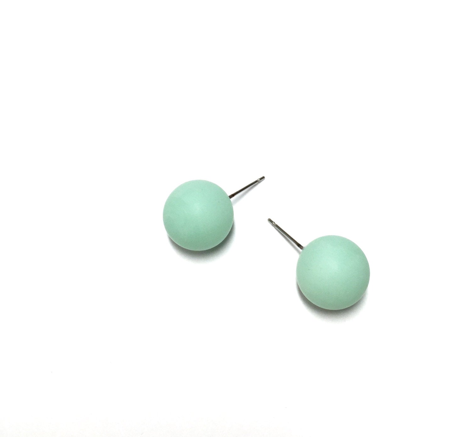 matte mint green earrings