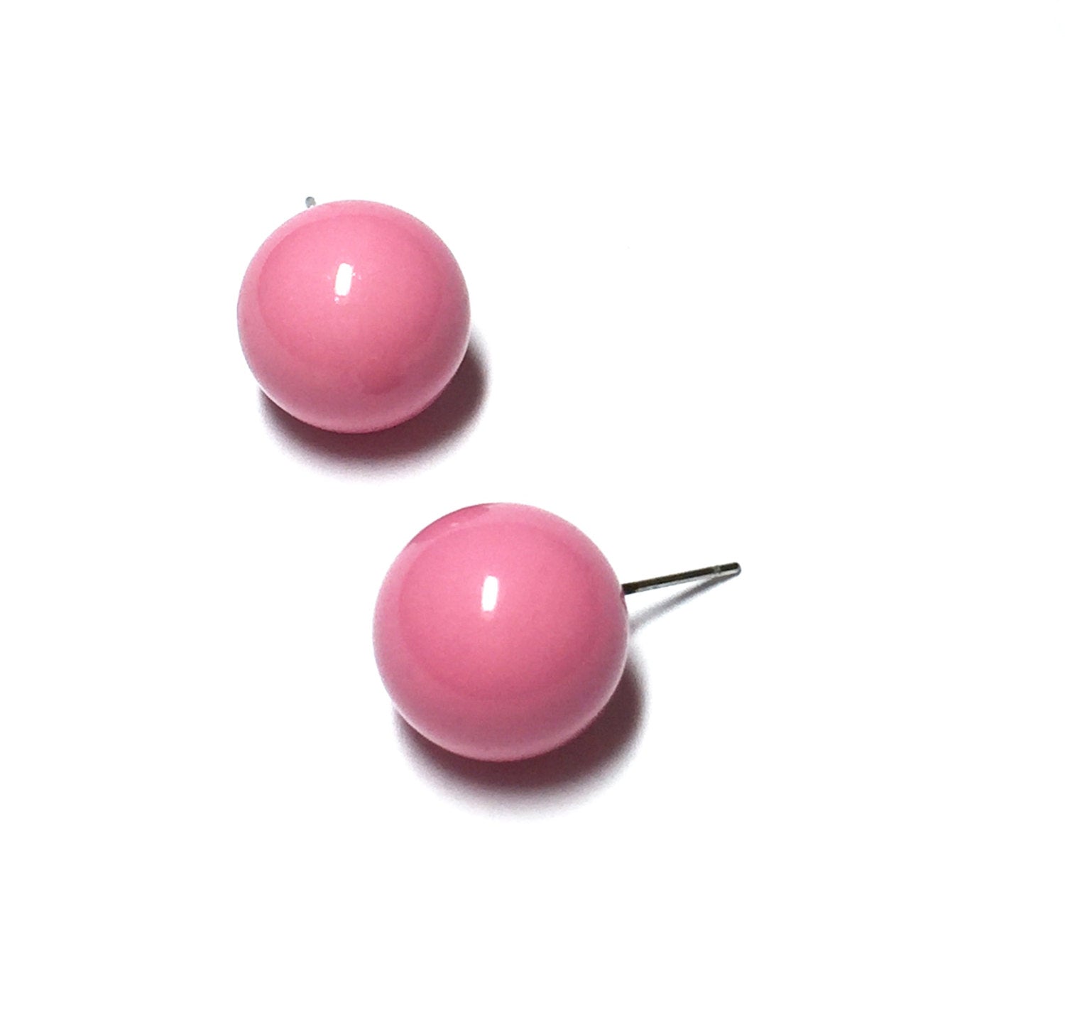 pastel pink stud earrings