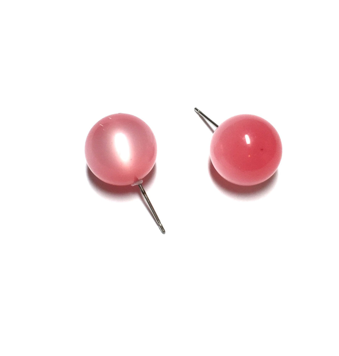 pink moonglow stud earrings
