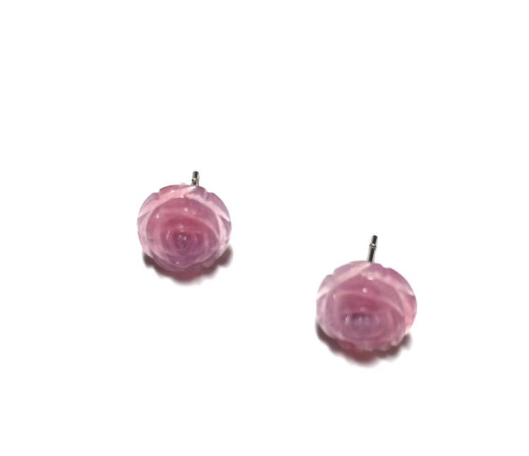 carved rose earrings
