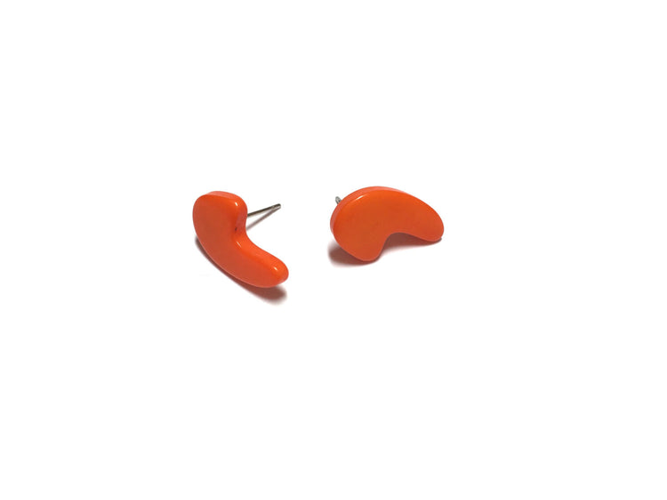 orange stud earring