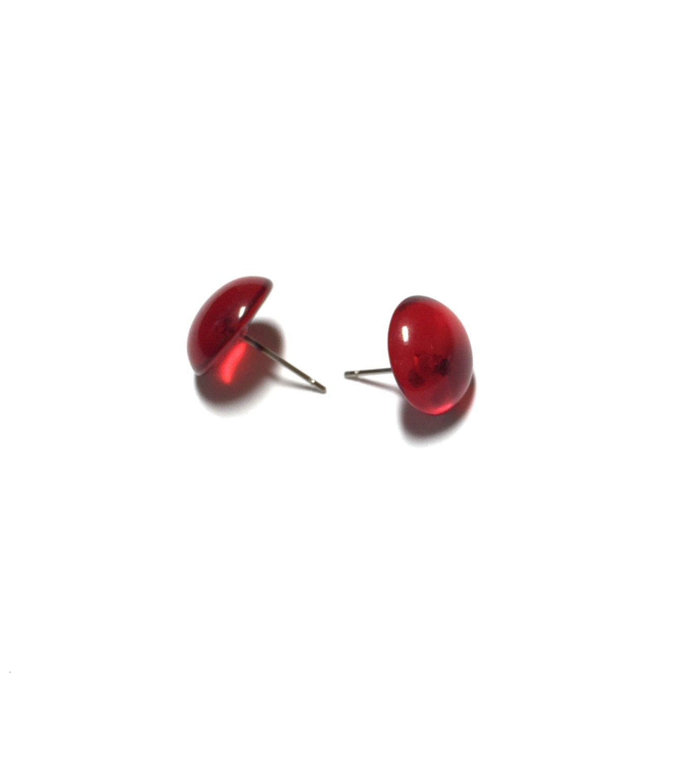 bright red button studs