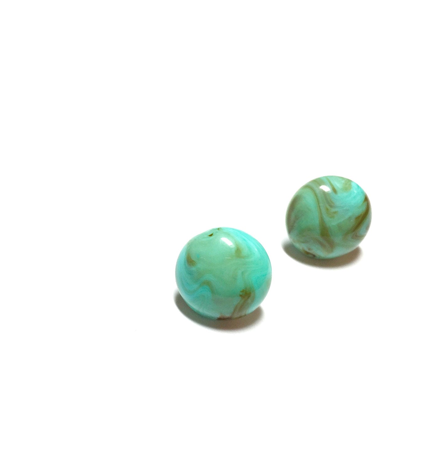 turquoise lucite stud earrings