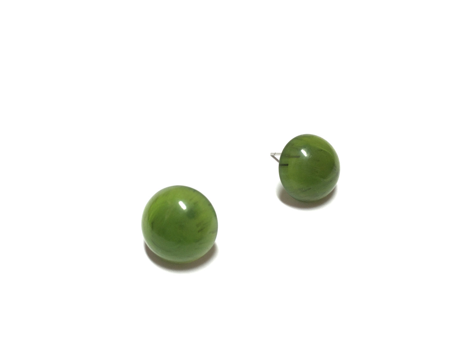lucite green earrings