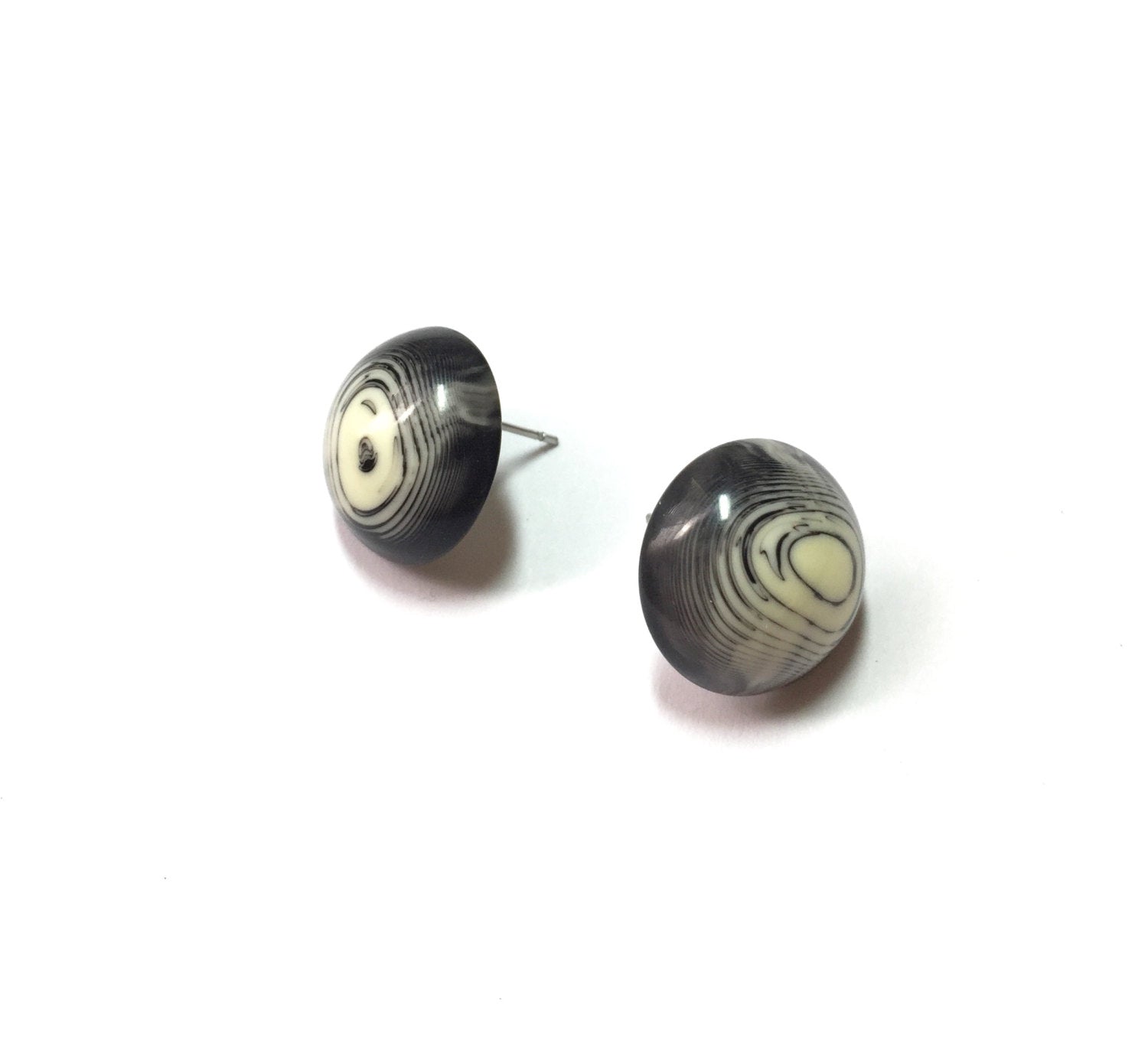black vintage lucite earrings