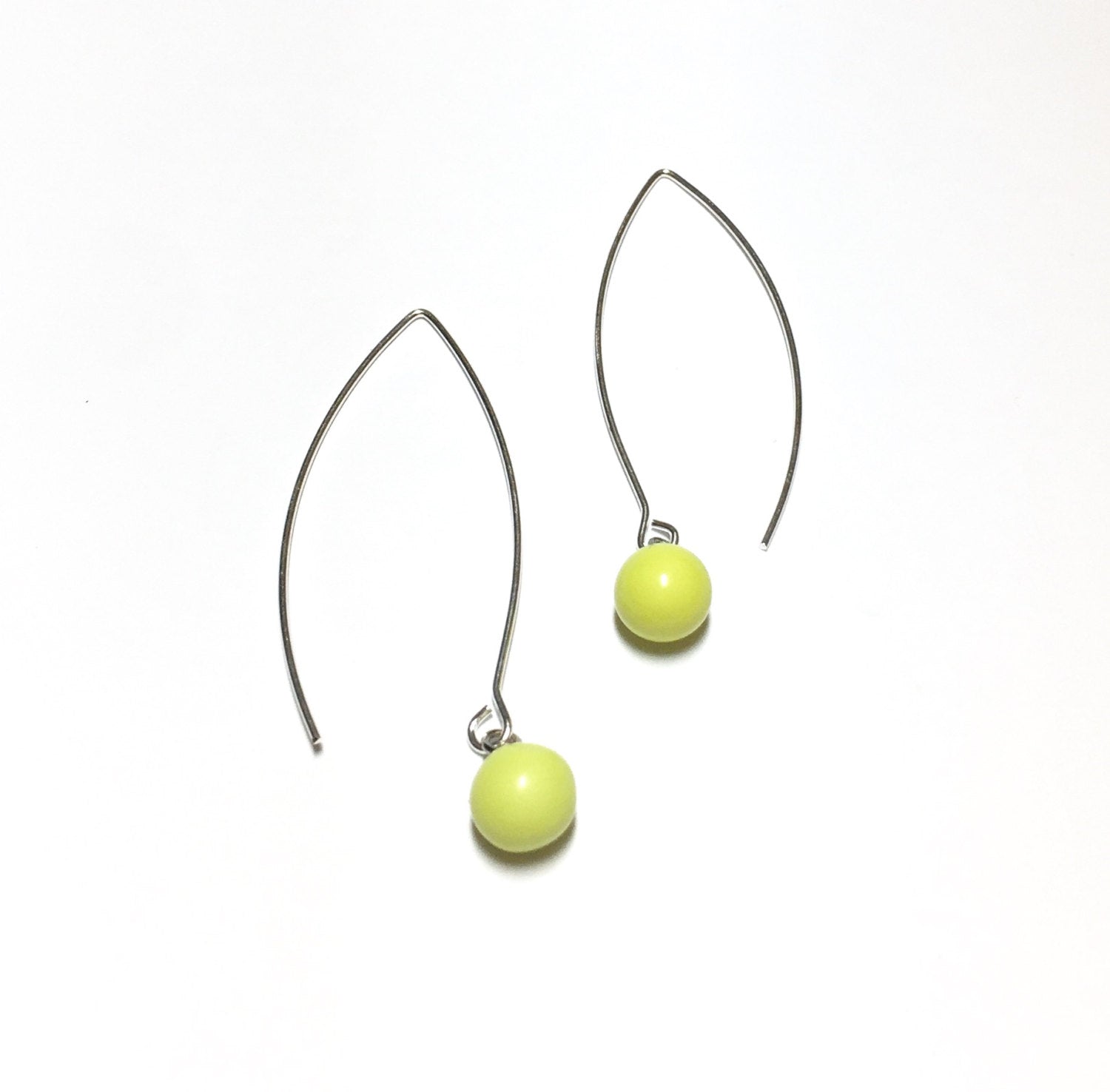 green raindrop earrings