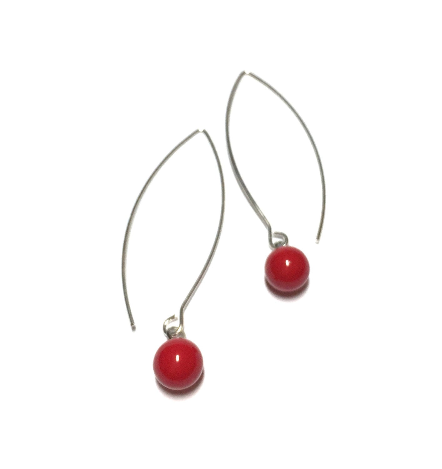 red raindrop earrings