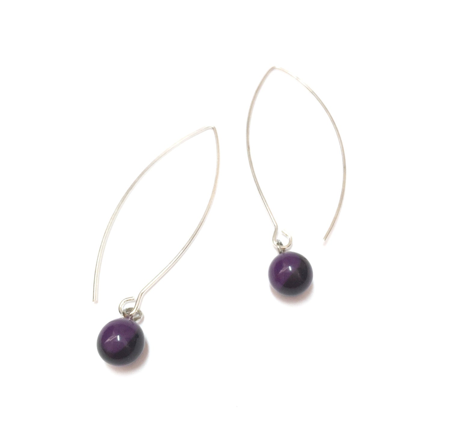 purple black drop earrings