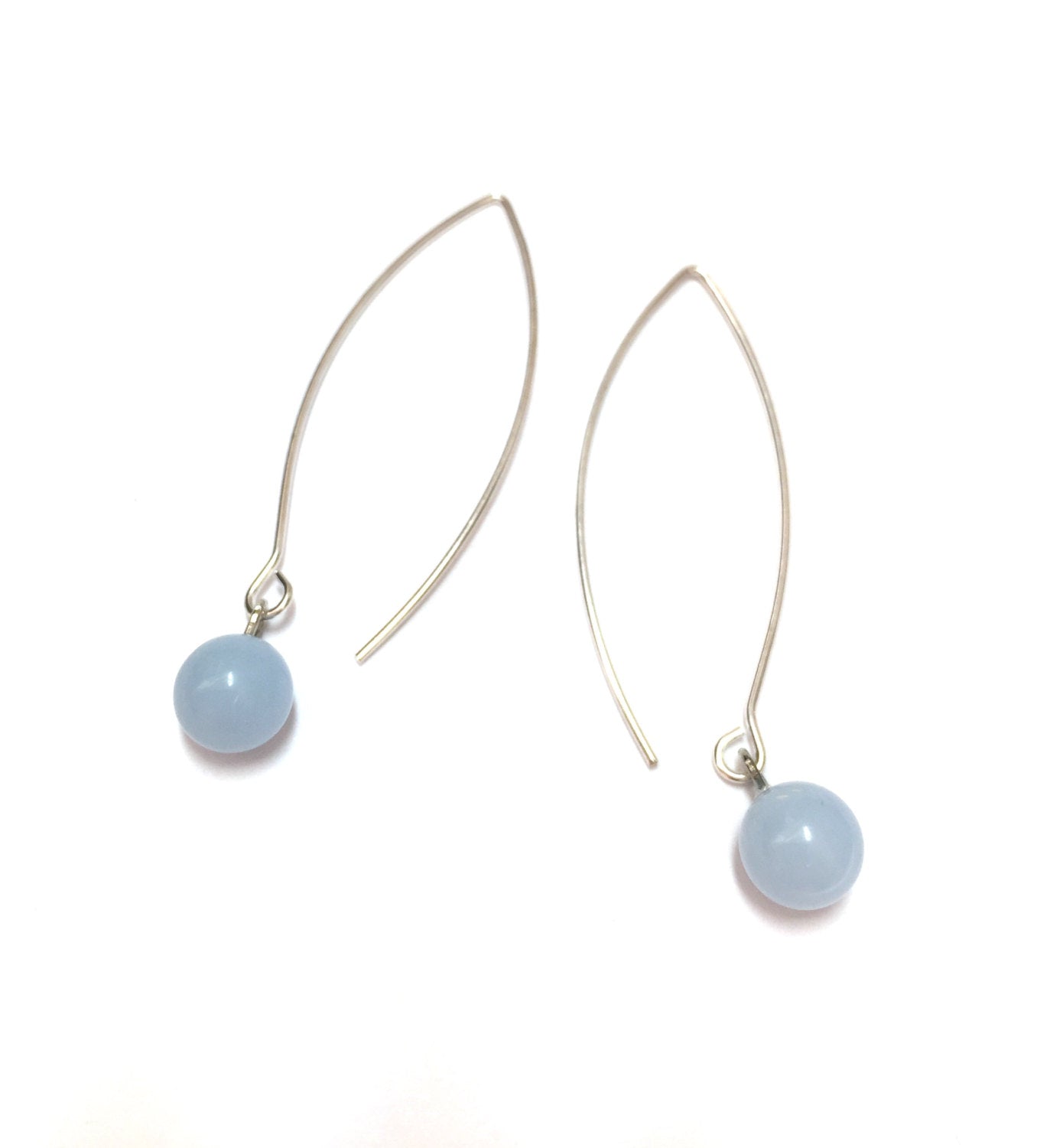 light blue long earrings