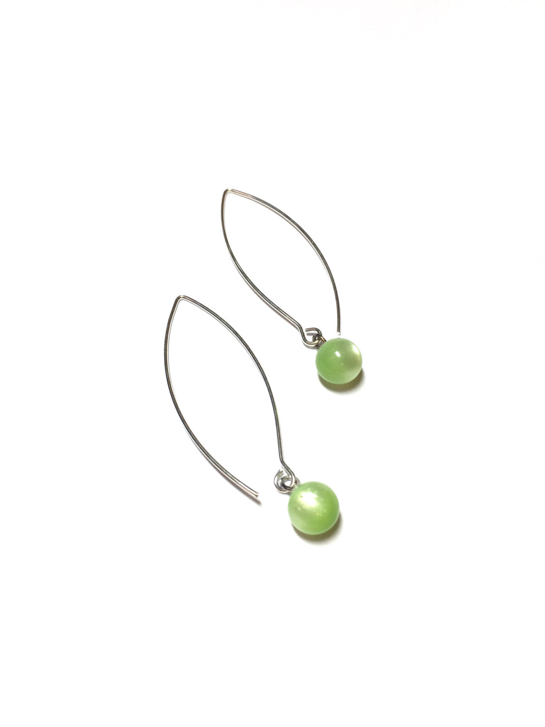 lime green raindrop earrings