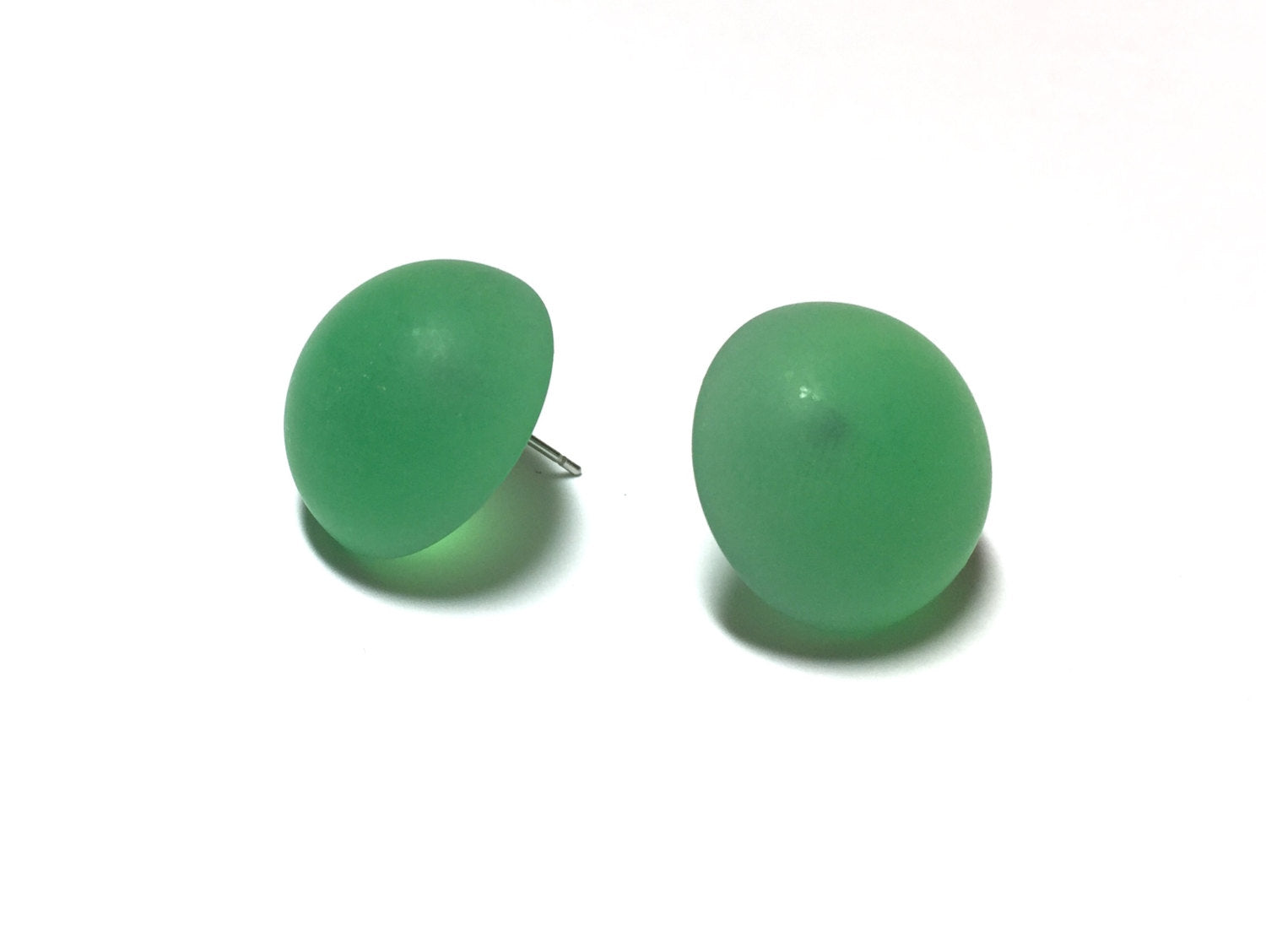 green frosted lucite studs