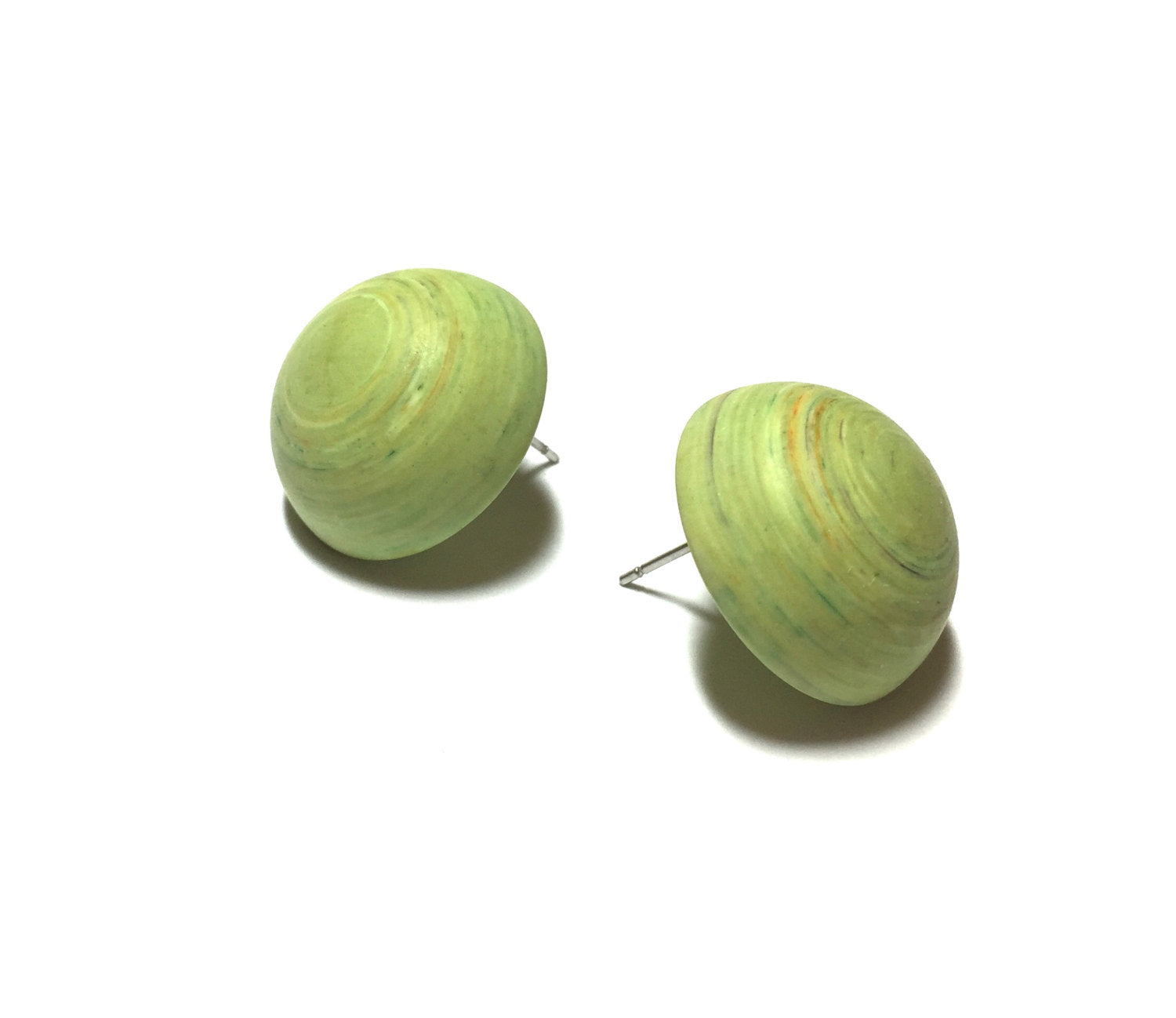 lime green stud earrings