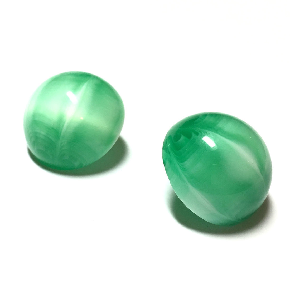 big green button earrings