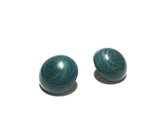 big button earrings teal