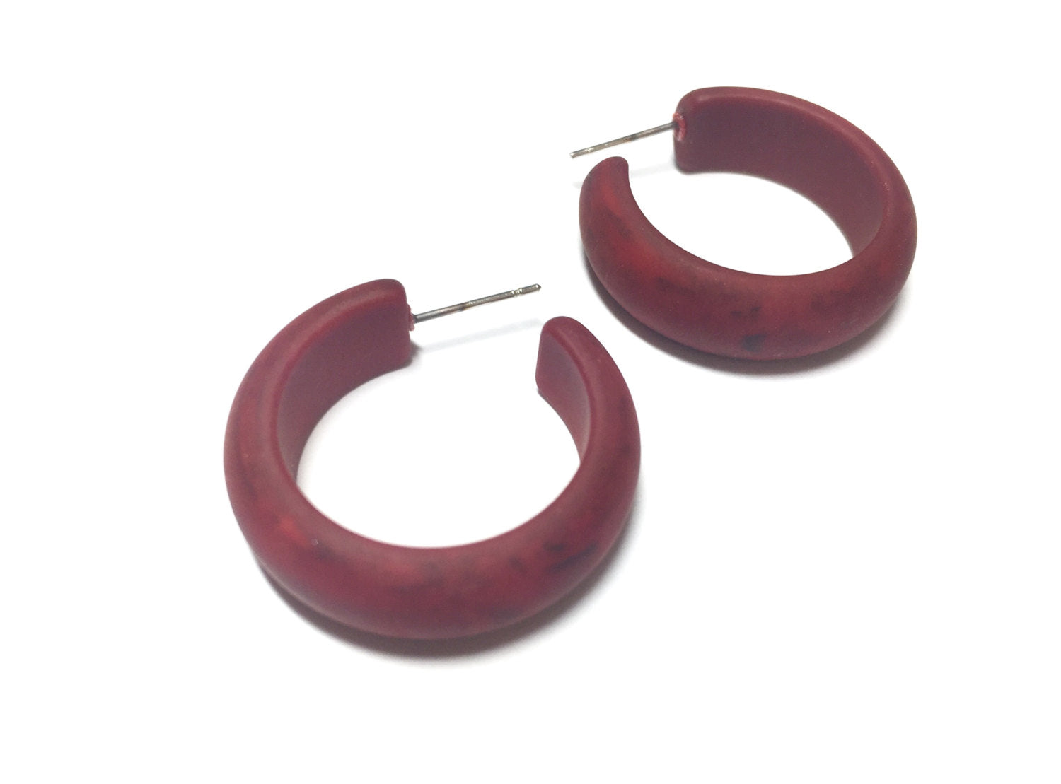 cool red hoop earrings